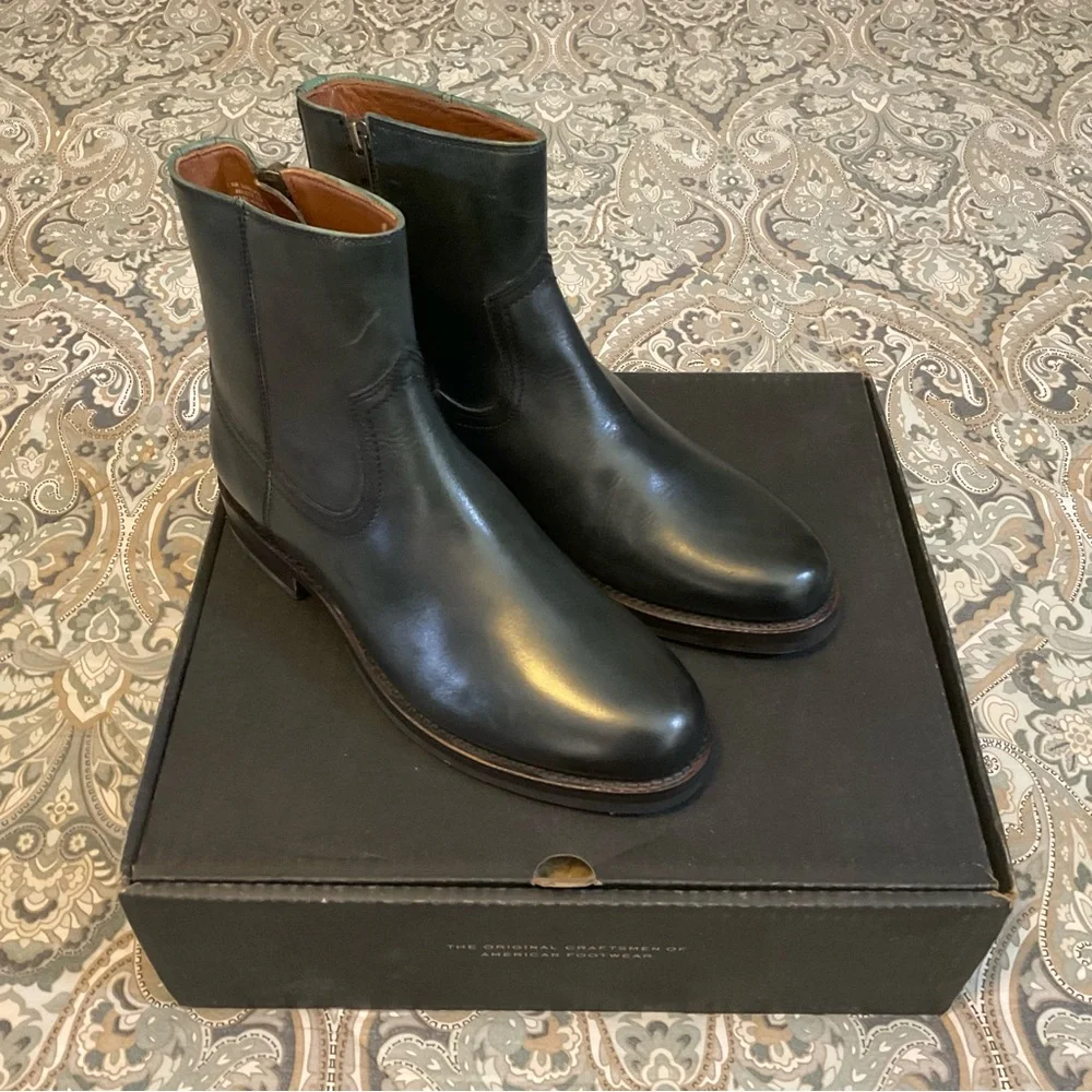 New Frye Sawyer Inside Zip 80304 Vintage Black Boots Mens Sz 8.5 M